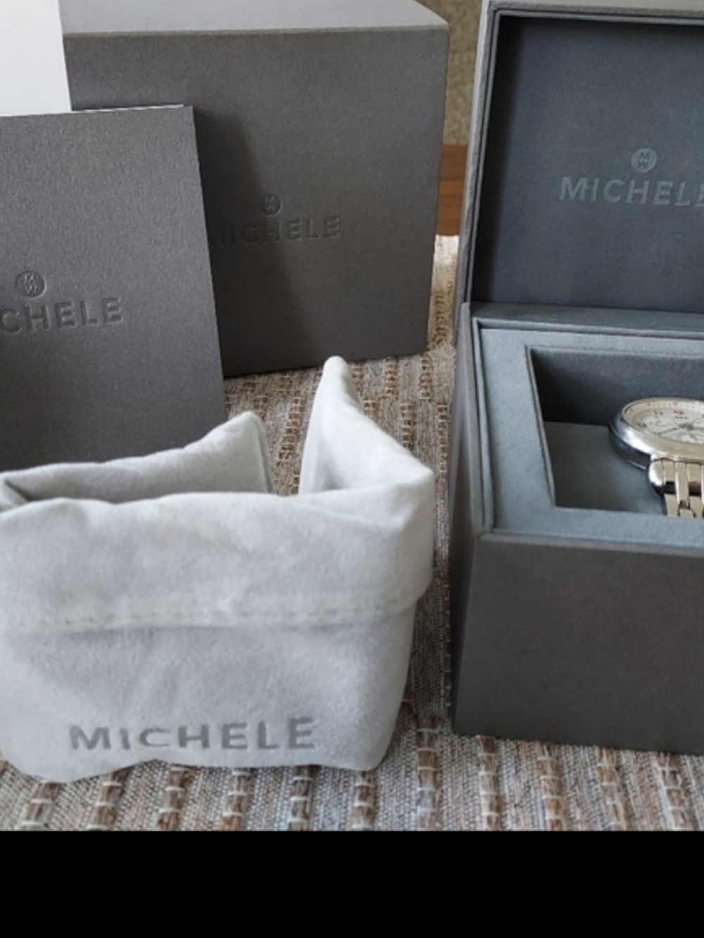 Michele Silver Women Watch Large Face, All Orginal Packaging - Picture 11 of 11